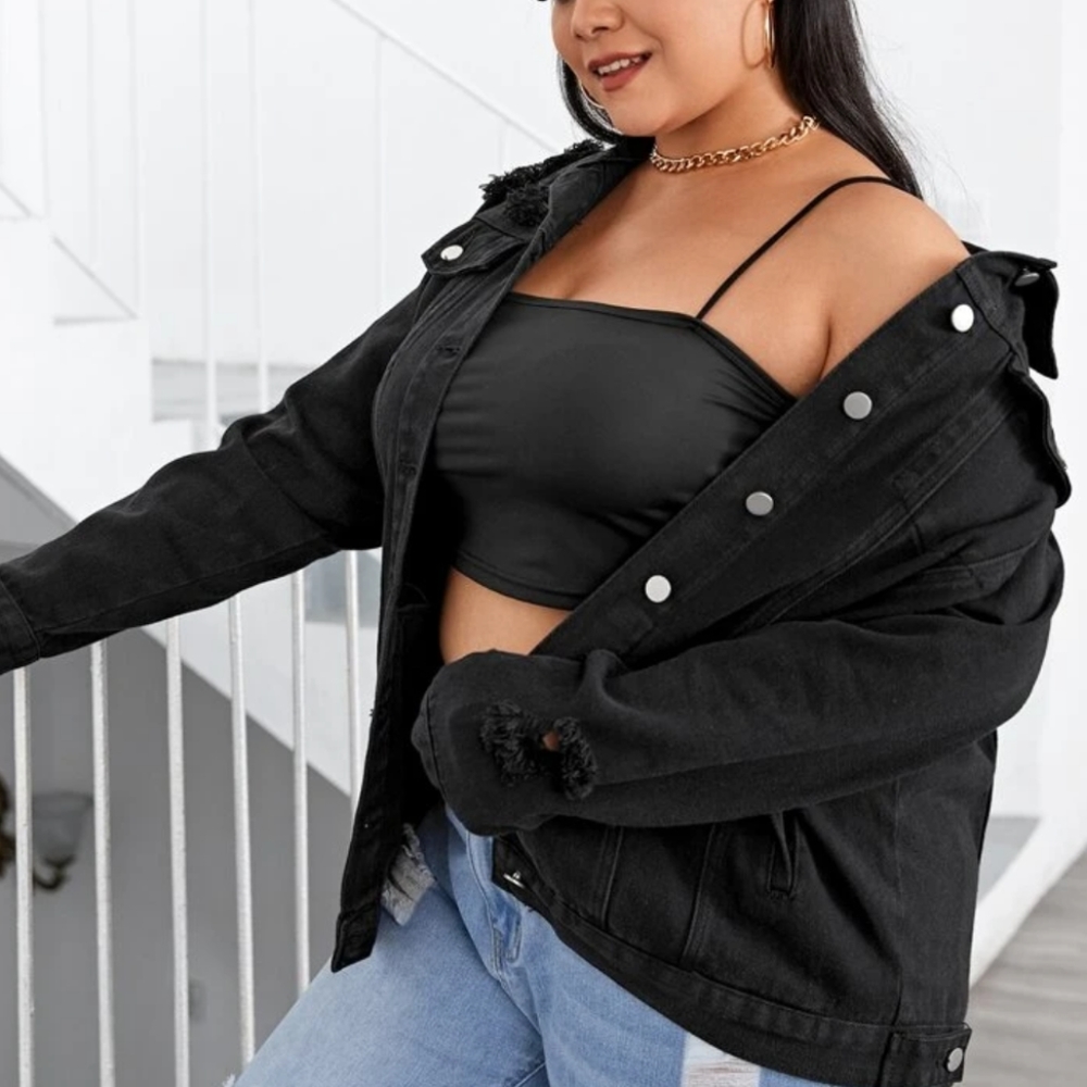 Black denim jacket